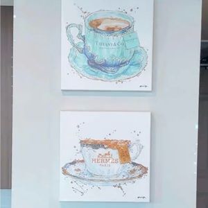 Oliver Gal canvas high fashion tea cup wall art